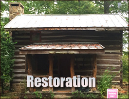Historic Log Cabin Restoration  Cedar Grove, North Carolina